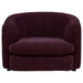 Delroy Stationary Accent Chair Aubergine Polyester Upholstery