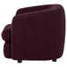 Delroy Stationary Accent Chair Aubergine Polyester Upholstery