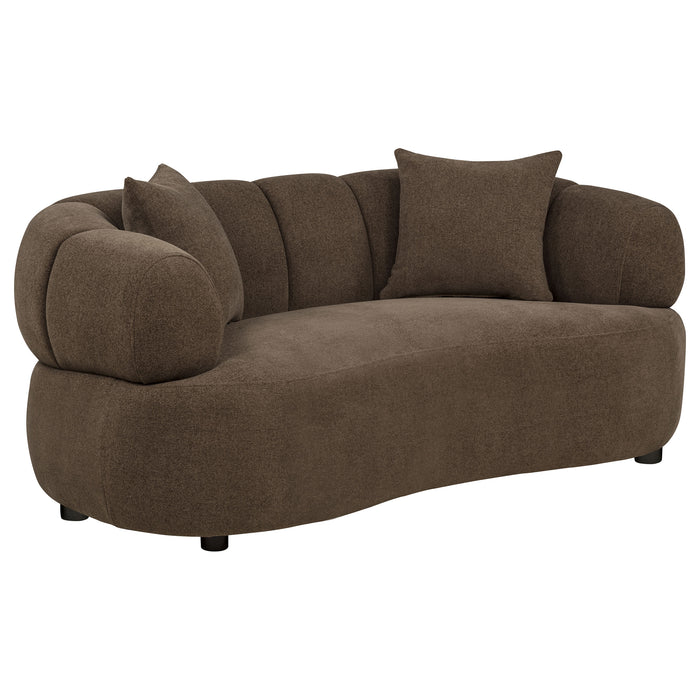 Casarin Fabric 2-Piece Channel-Back Sofa Set Brown
