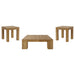 Butte 3-piece Mango Wood Coffee and End Table Set Natural