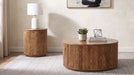 Coffey Round Mango Wood Coffee Table Light Brown