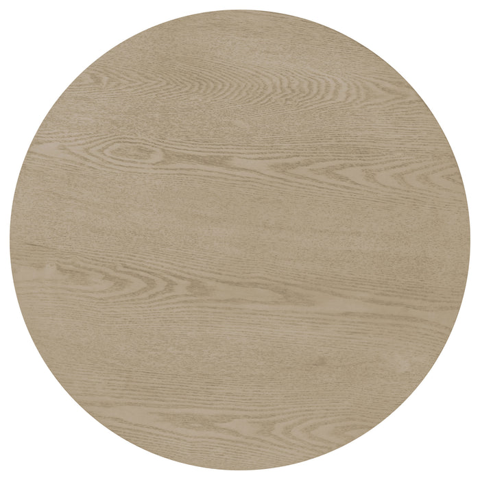 Strouse 2-Piece Round Coffee and End Table Set in Natural Oak