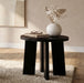 Strouse Contemporary Round End Table in Black