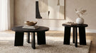 Strouse Contemporary Round End Table in Black