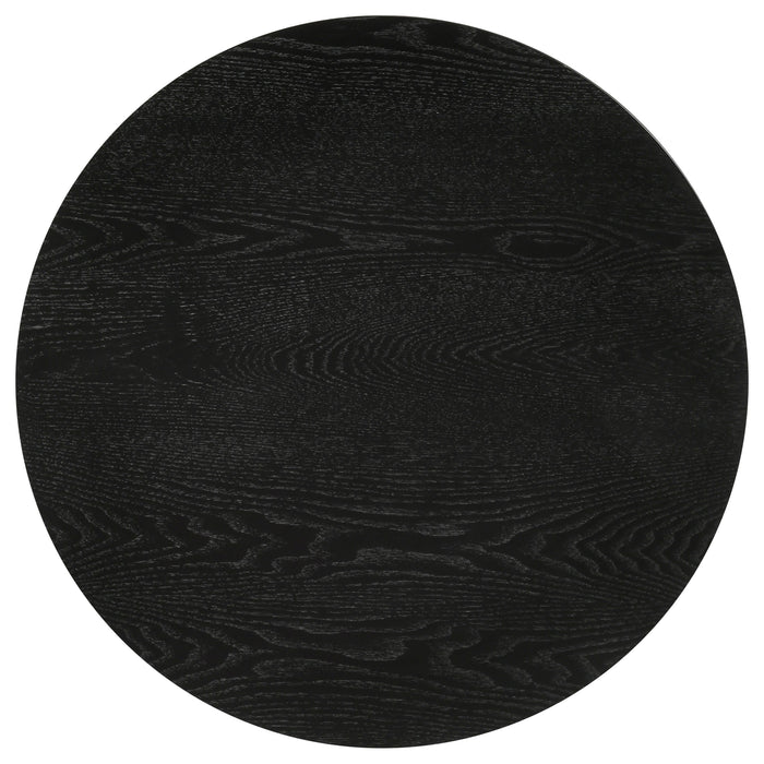 Strouse 2-Piece Round Coffee and End Table Set in Black