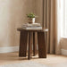 Strouse Contemporary Round End Table in Dark Walnut