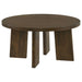Strouse 3-Piece Round Coffee and End Table Set in Dark Walnut