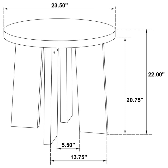 Strouse 3-Piece Round Coffee and End Table Set in Dark Walnut