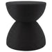 Macedo Round Ribbed Rattan Drum End Table Black