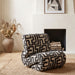 Eimer Geometric Jacquard Accent Chair Black
