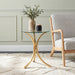 Eloise Round Glass Top Curved Metal Side Table Gold