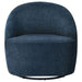 Leon Upholstered Barrel Swivel Accent Chair Navy