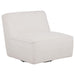 Badoer Faux Fur Swivel Accent Chair Ecru
