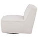 Badoer Faux Fur Swivel Accent Chair Ecru