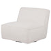 Badoer Faux Fur Swivel Accent Chair Ecru