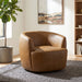 Hudson Faux Leather Swivel Accent Chair Cognac