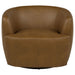 Hudson Faux Leather Swivel Accent Chair Cognac