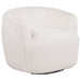 Hudson Faux Fur Swivel Accent Chair Ecru