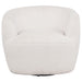 Hudson Faux Fur Swivel Accent Chair Ecru