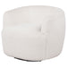 Hudson Faux Fur Swivel Accent Chair Ecru