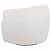 Hudson Faux Fur Swivel Accent Chair Ecru