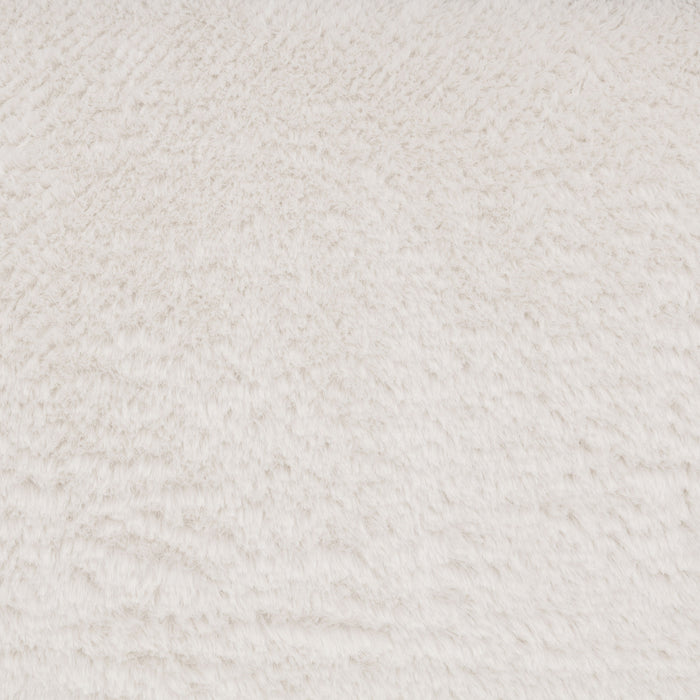 Hudson Faux Fur Swivel Accent Chair Ecru