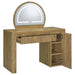 Irwin Vanity Table with LED Mirror and Storage Rustic Oak