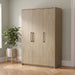 Cerda 3-door Bedroom Wardrobe Storage Cabinet Armoire Latte