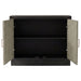Kerrick 2-door Bone Inlay Accent Cabinet Beige and Black