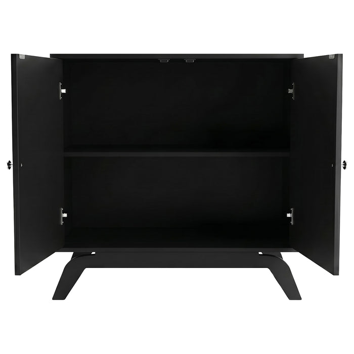 Marlon 2-door Floral Bone Inlay Accent Cabinet Black