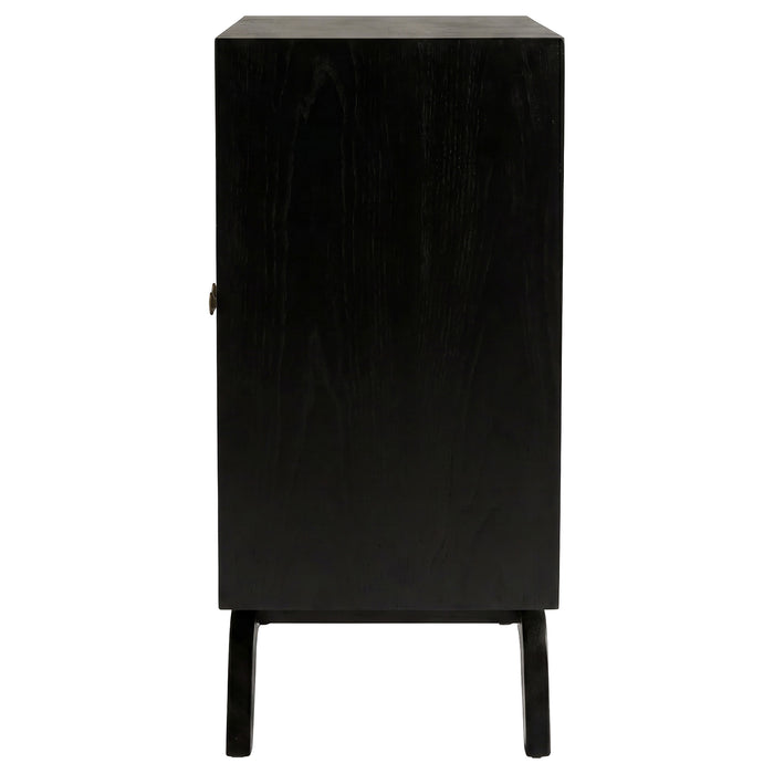 Marlon 2-door Floral Bone Inlay Accent Cabinet Black