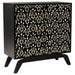 Marlon 2-door Floral Bone Inlay Accent Cabinet Black
