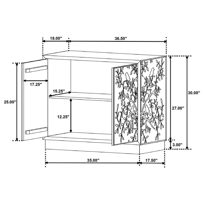 Parkes 2-door Bone Inlay Accent Cabinet Distressed Grey