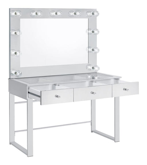 Umbridge - 3-Drawer Vanity With Lighting - Chrome And White Sacramento Furniture Store Furniture store in Sacramento
