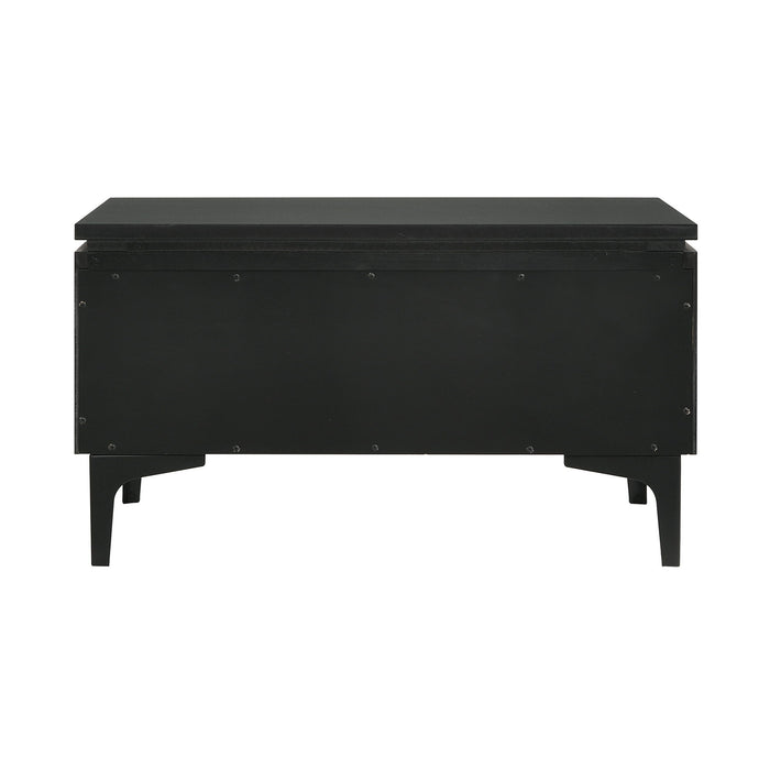 Legend - 1 Drawer Nightstand With Metal Legs - Black Glaze Ash