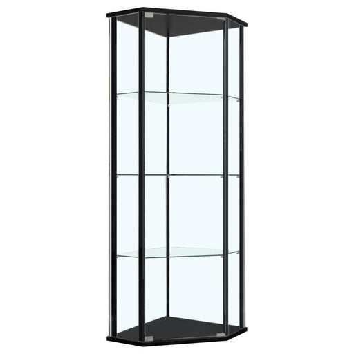 Zenobia - Glass Shelf Curio Cabinet - Clear And Black Sacramento Furniture Store Furniture store in Sacramento
